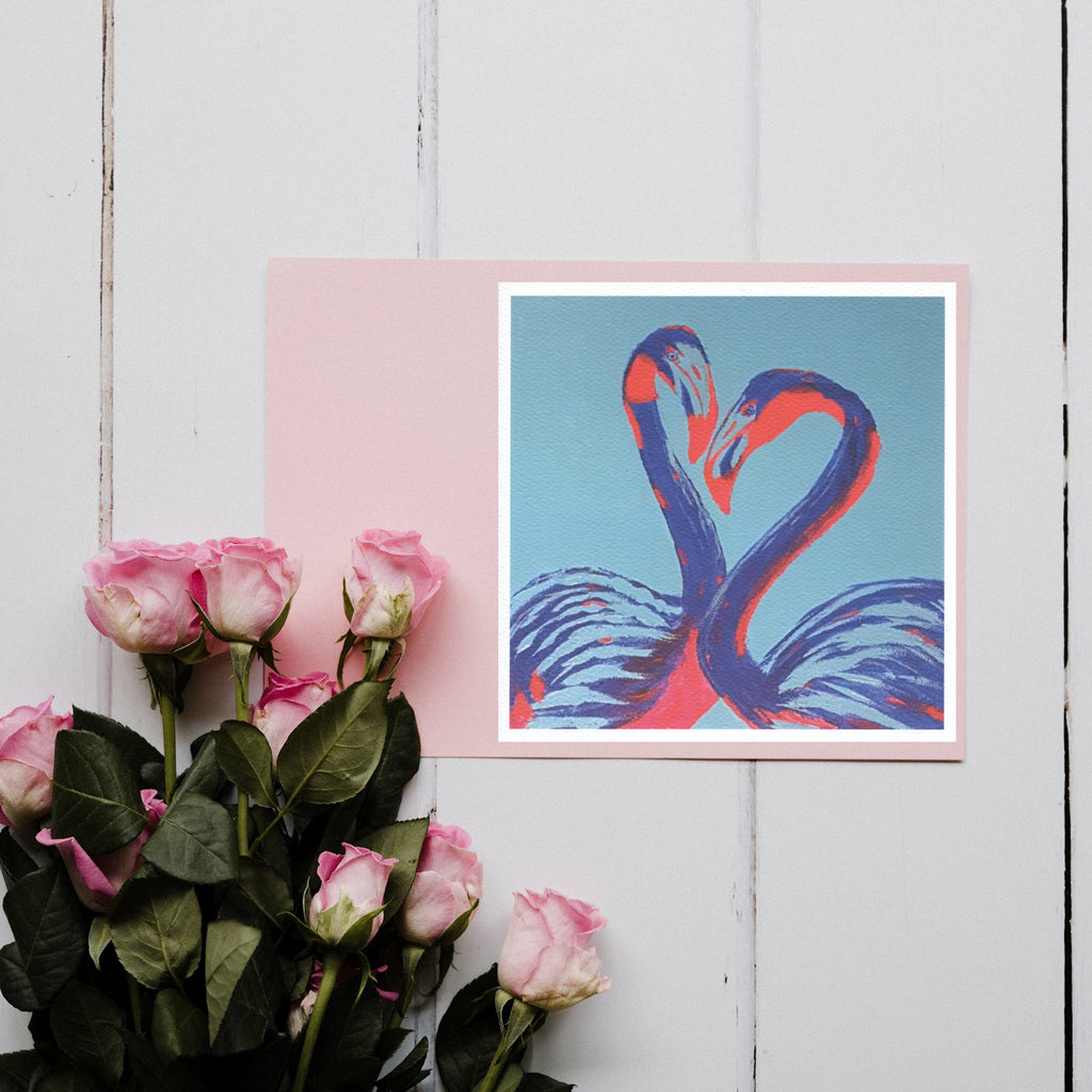 Flamingo Love Birds Valentines Day Card | Anniversary Card