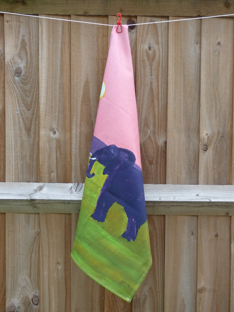 Pink Elephant XL Tea Towel