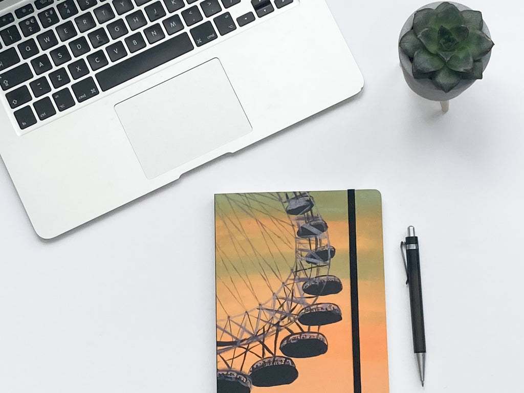 Sunset at the Eye A5 Luxury Notebook