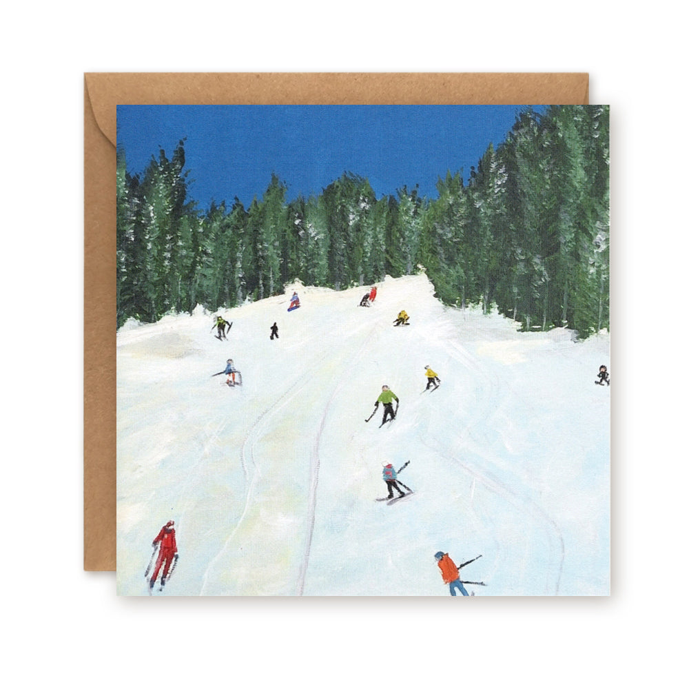 Skiing Christmas Card