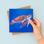 Abaco Turtle swimming Greetings Card