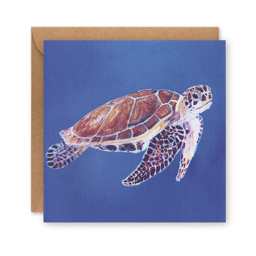 Abaco Turtle swimming Greetings Card