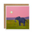 African Sunset Elephant Greetings Card