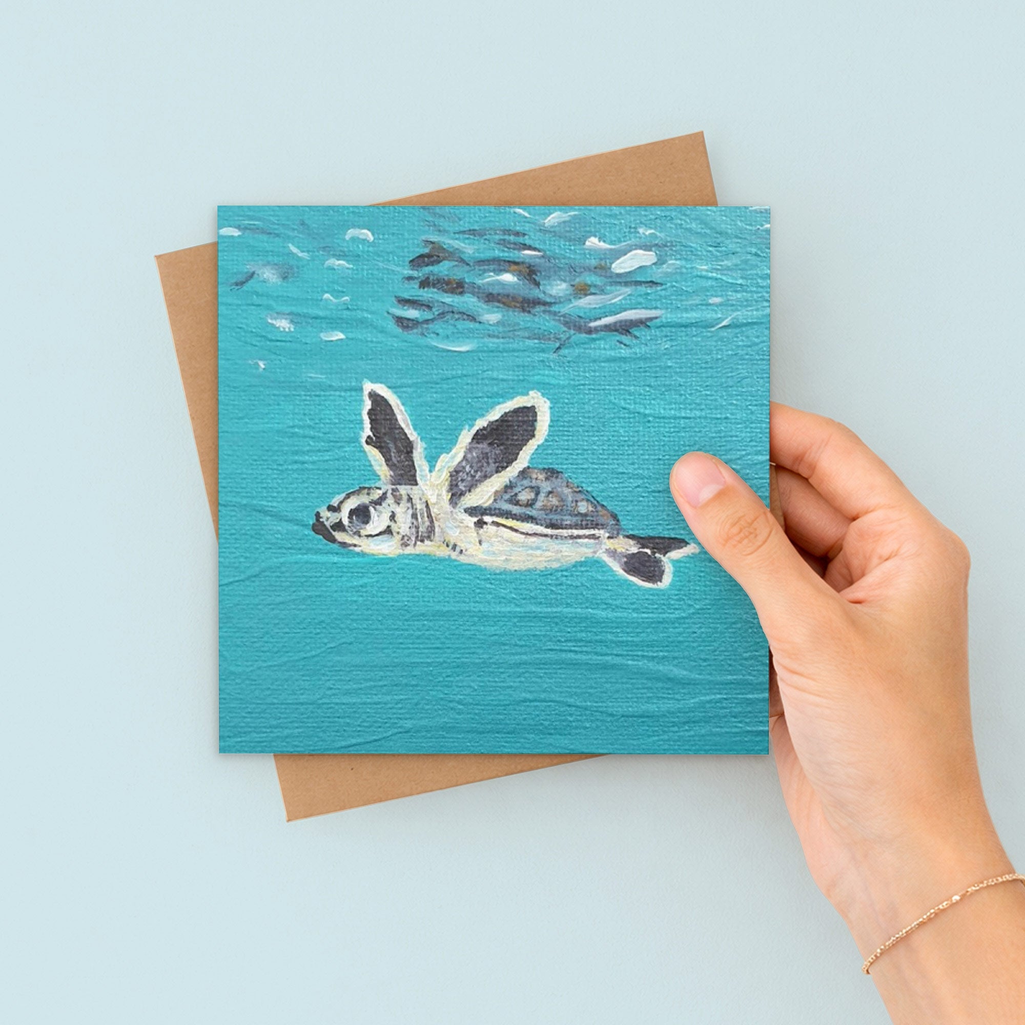 Baby Sea Turtle Greetings Card