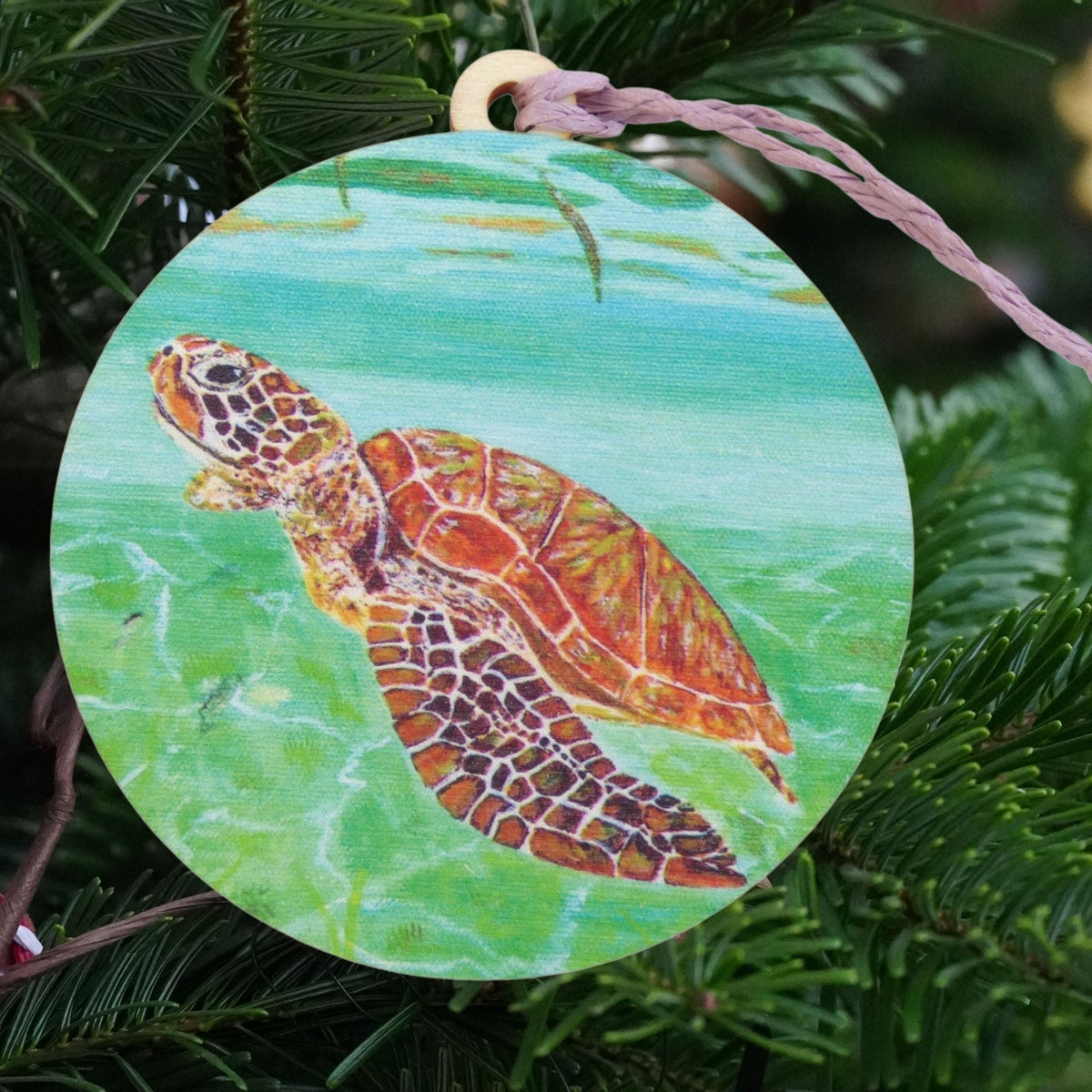 Bahamar Turtle Wooden Ornament
