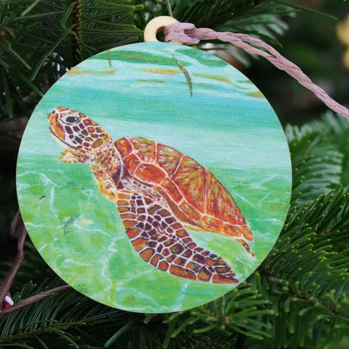Bahamar Turtle Wooden Ornament