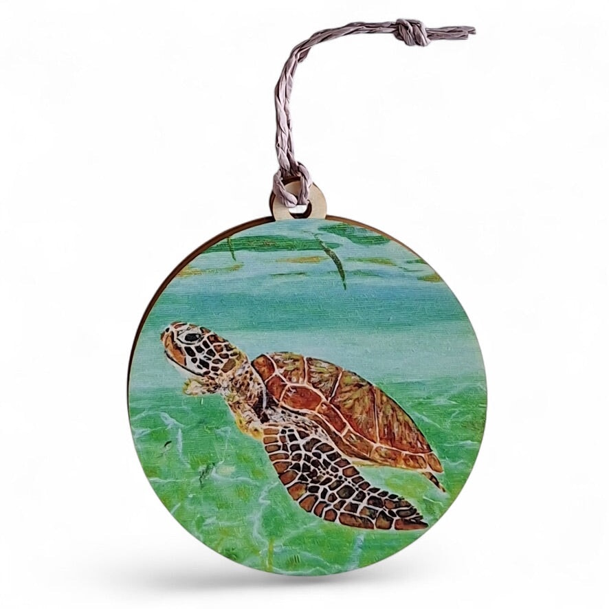 Bahamar Turtle Wooden Ornament