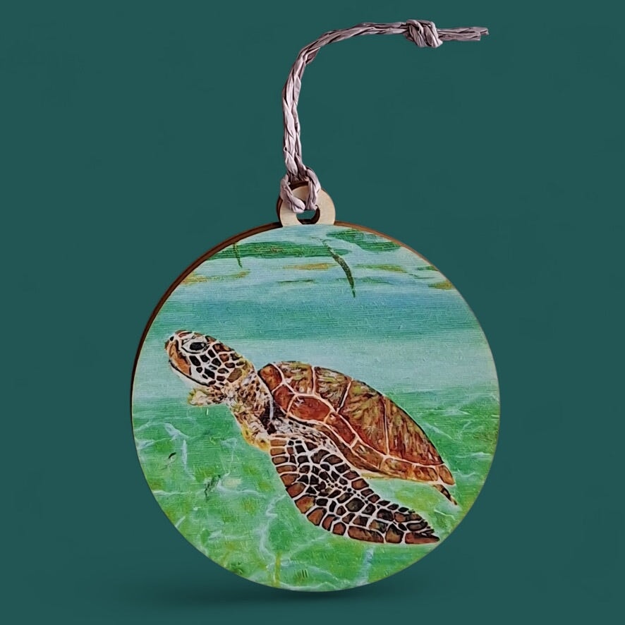 Bahamar Turtle Wooden Ornament