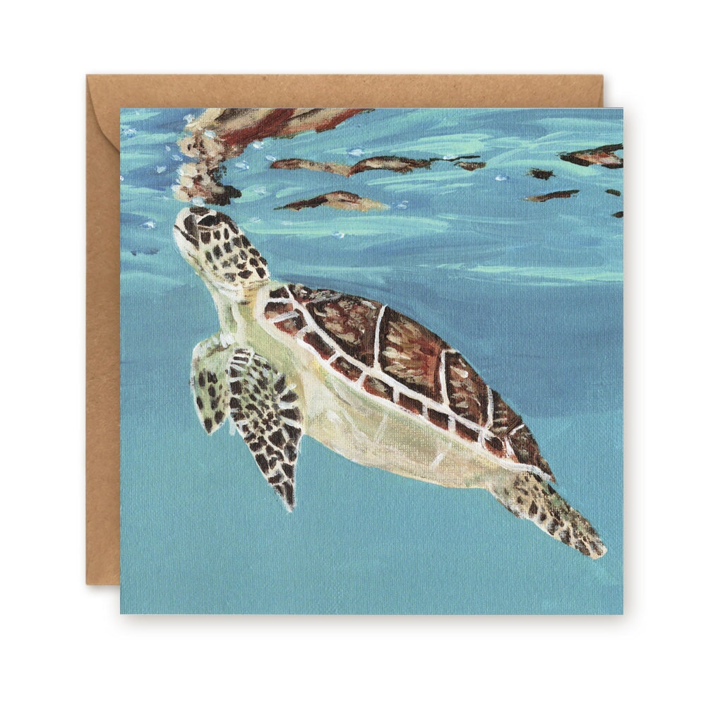 Caribbean Sea Turtle Greetings Card