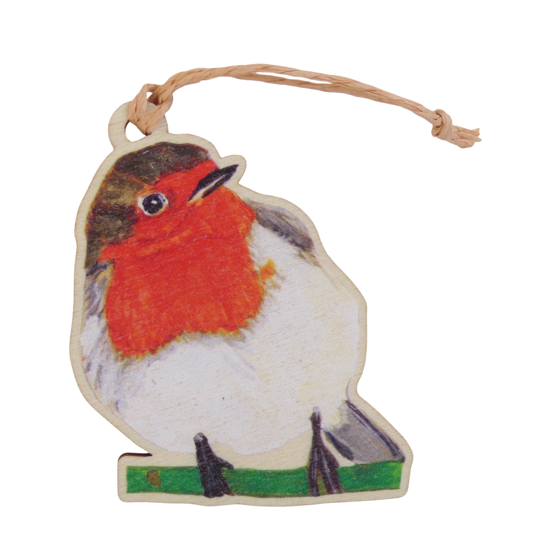 Christmas Robin Wooden Ornament