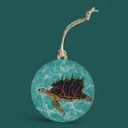 Christmas Tree Turtle Wooden Ornament
