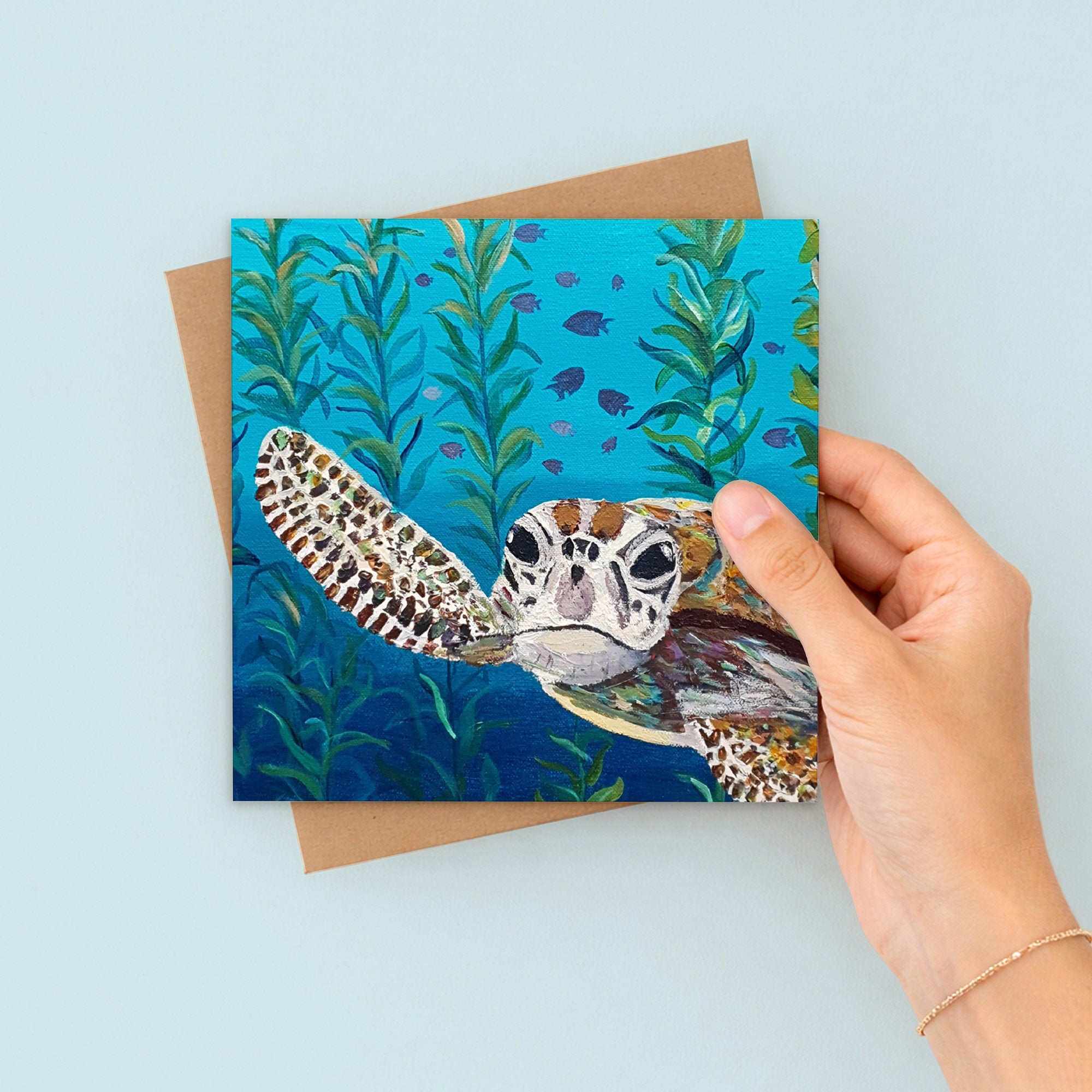 Curious Turtle Greetings Card
