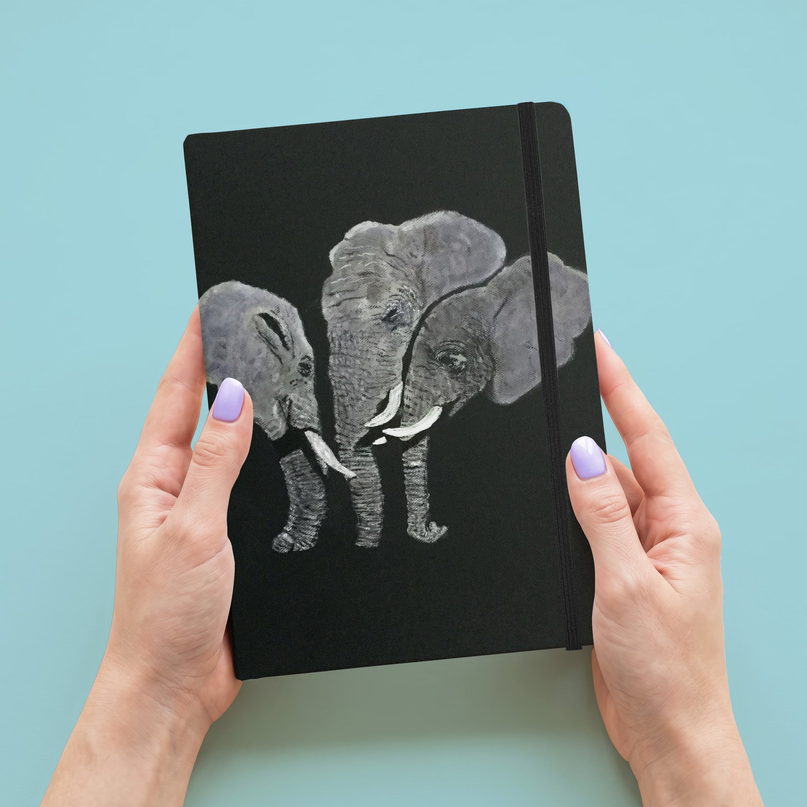 Elephants A5 Notebook (Blank Paper)