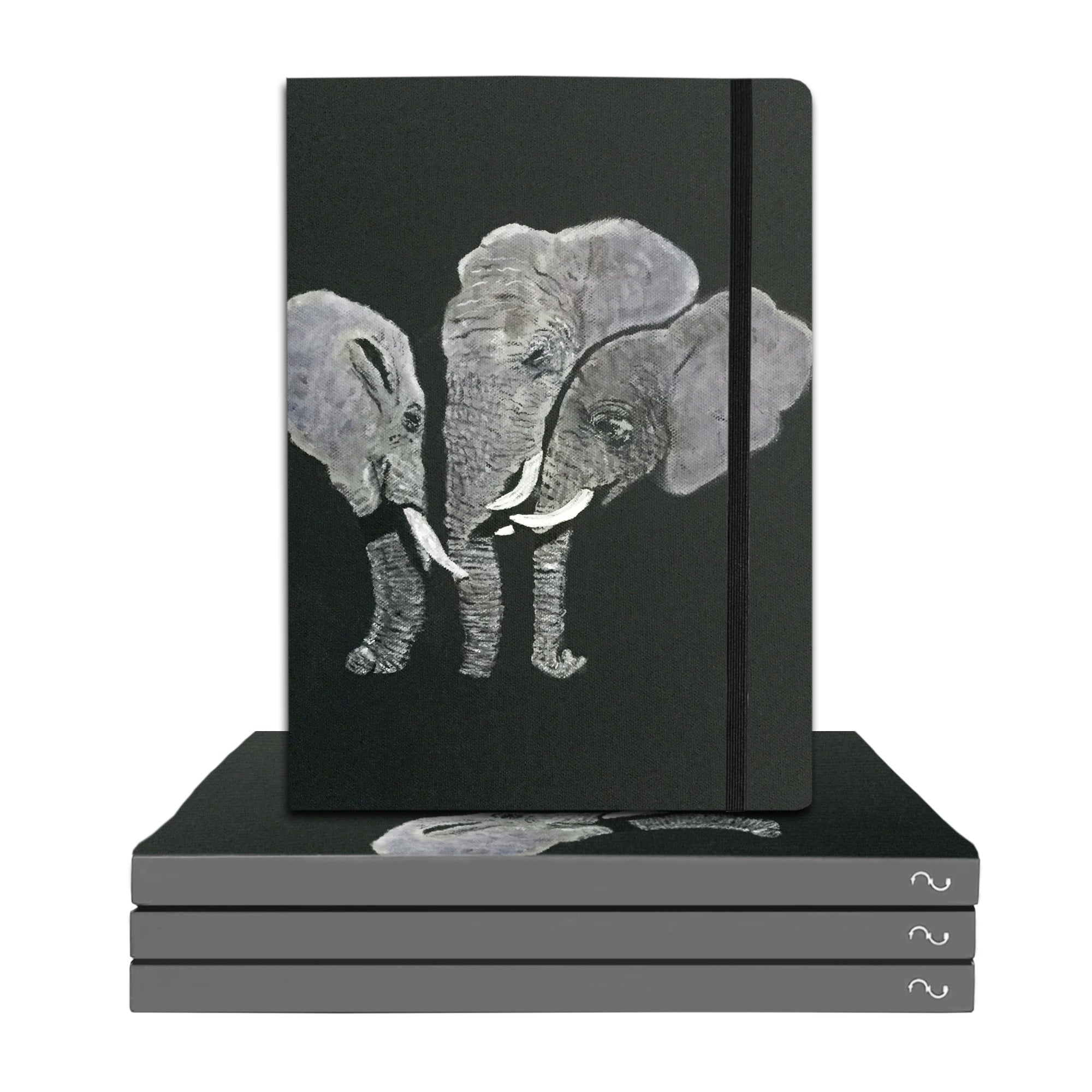 Elephants A5 Notebook (Blank Paper)