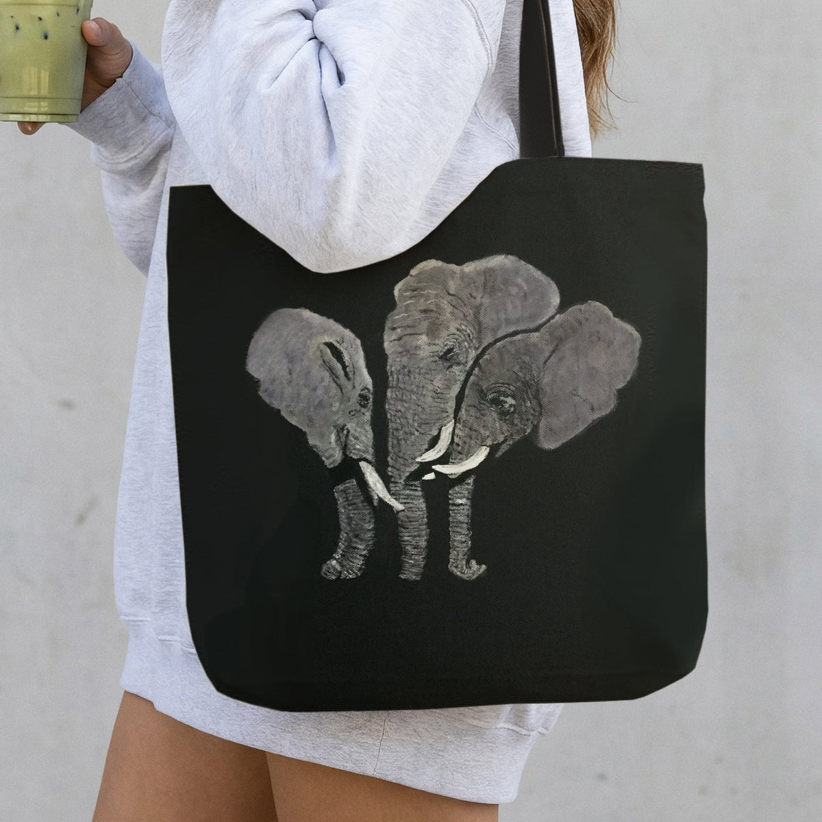 Elephants Canvas Tote