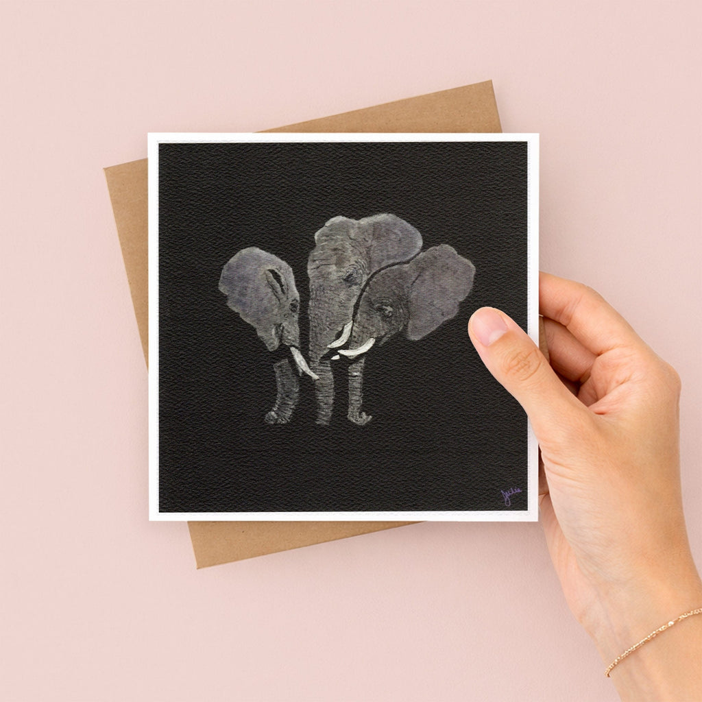 Elephants Reunited Greetings Card