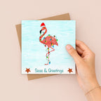 Festive Flamingo Christmas Card