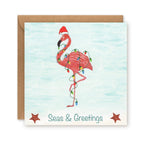 Festive Flamingo Christmas Card