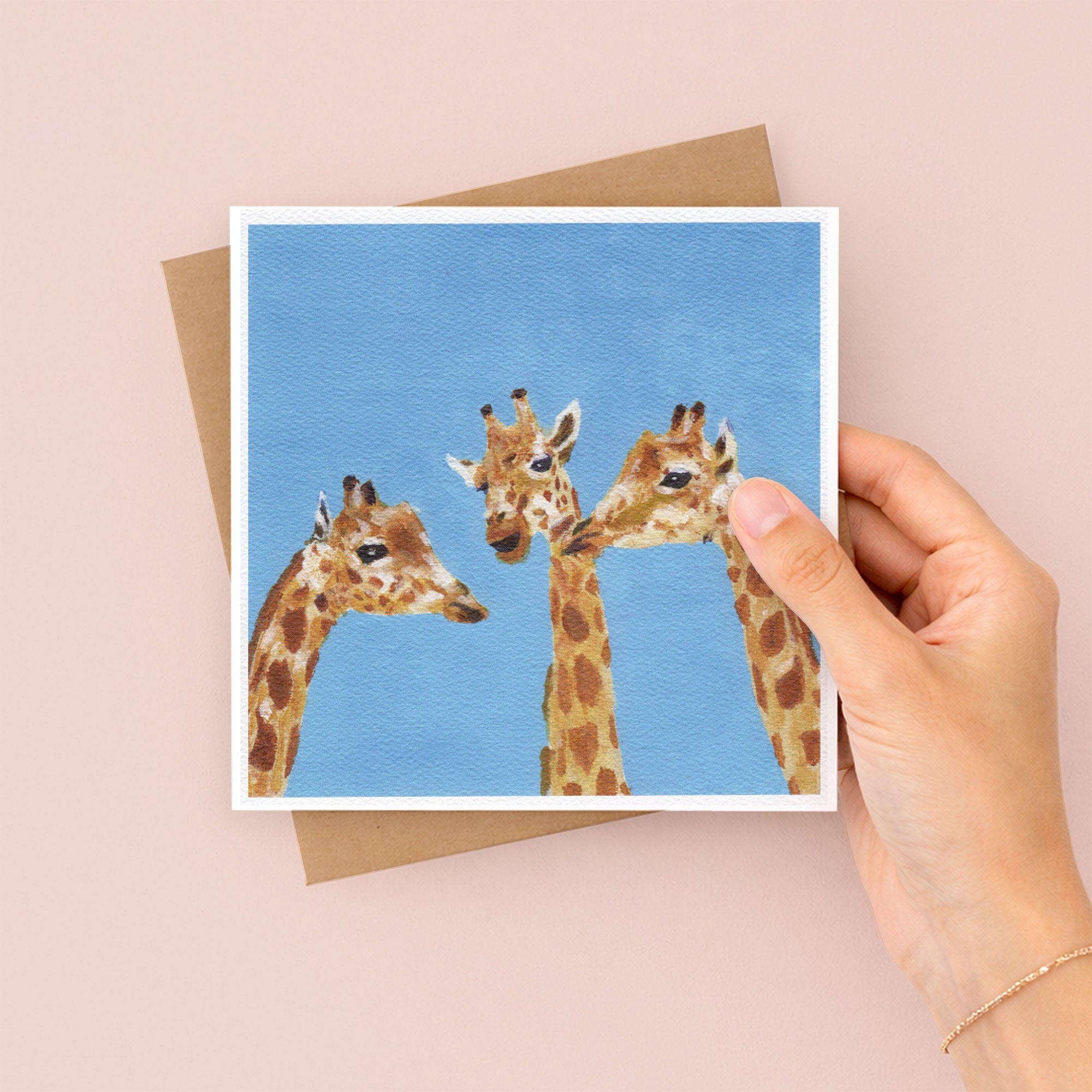 Gossiping Giraffes Greetings Card