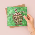 Green Turtle Greetings Card