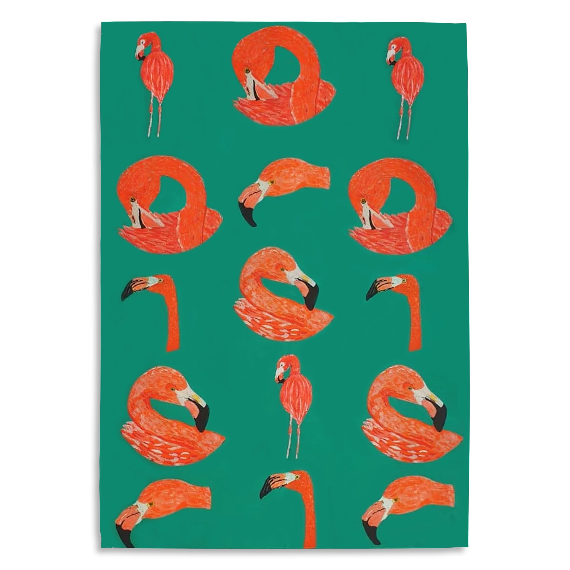 Large Flamingo Tea Towel