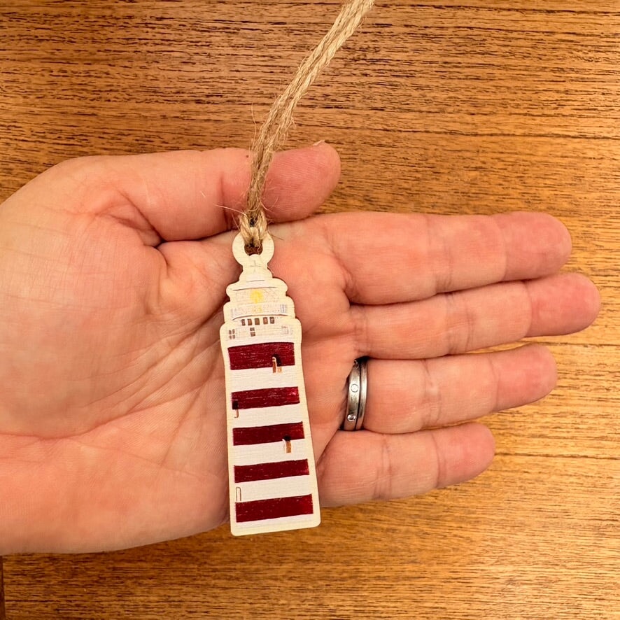 Lighthouse Wooden Ornament
