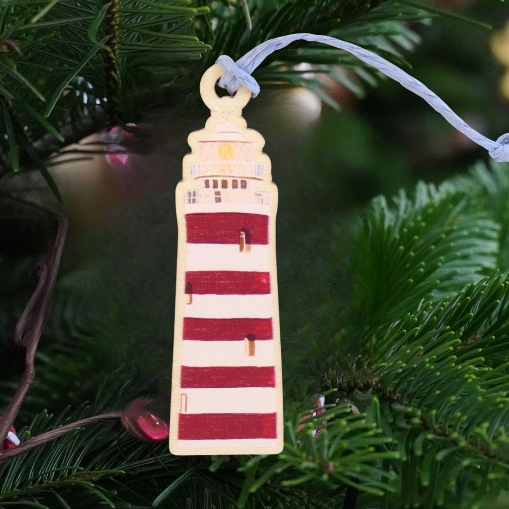 Lighthouse Wooden Ornament