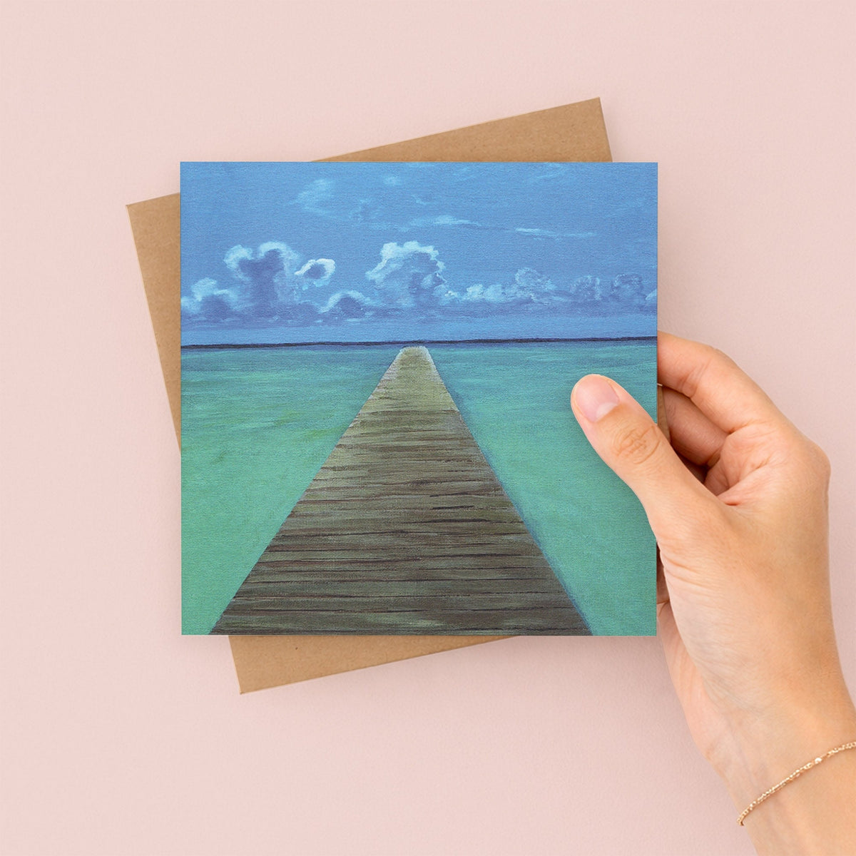 Long Dock Coastal Greetings Card