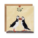 Mistletoe Puffins Greetings Card