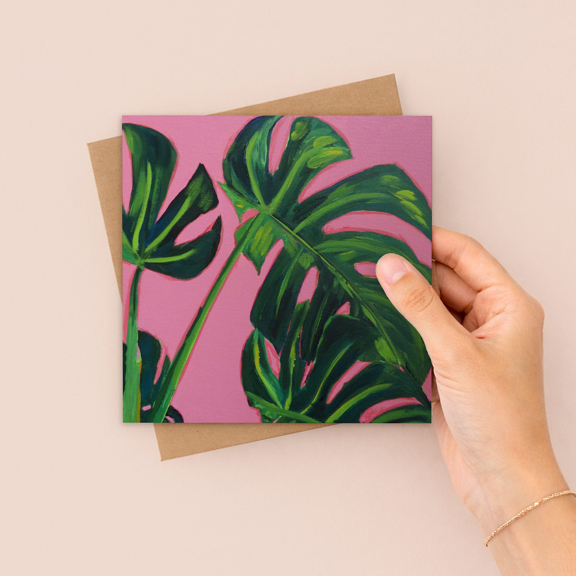 Monstera Leaf Greetings Card