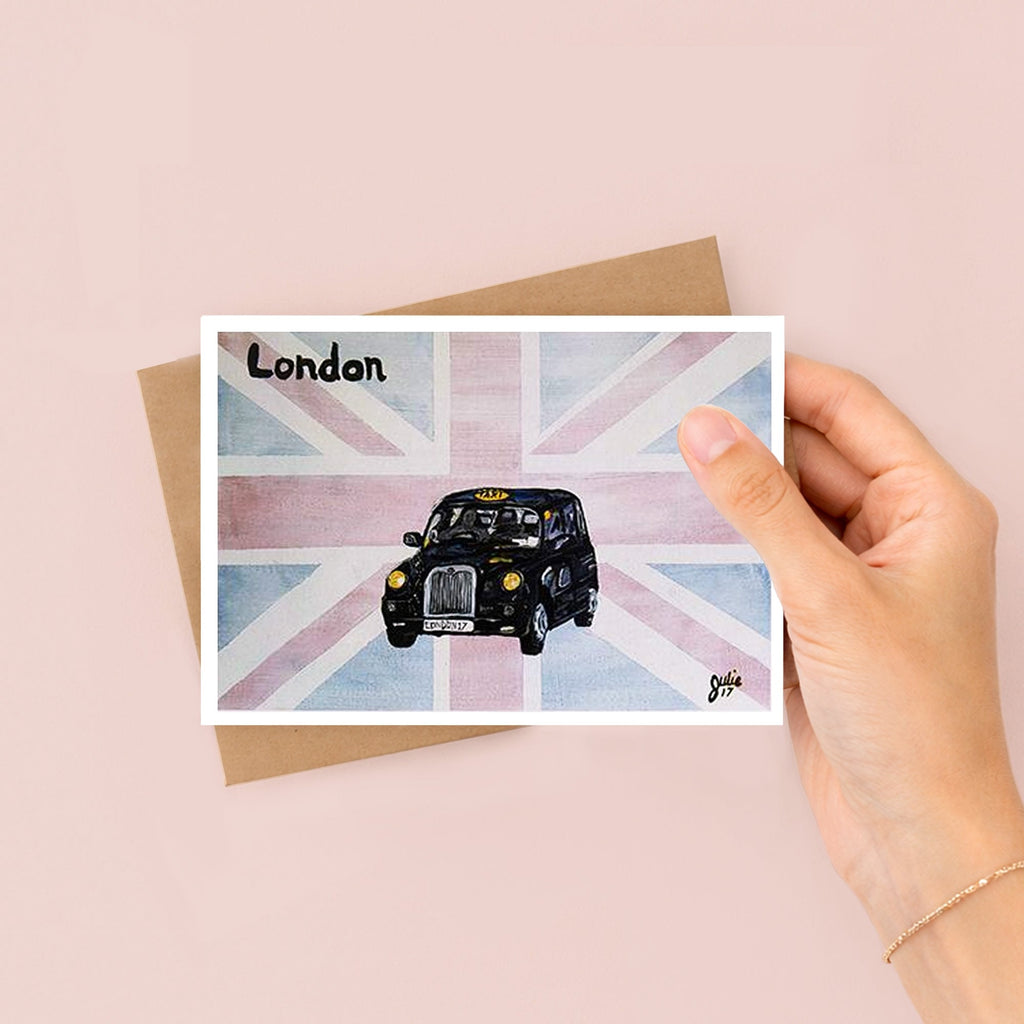 Patriotic Taxi Greetings Card
