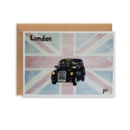Patriotic Taxi Greetings Card