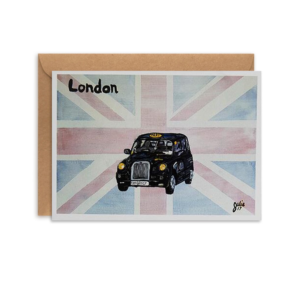Patriotic Taxi Greetings Card
