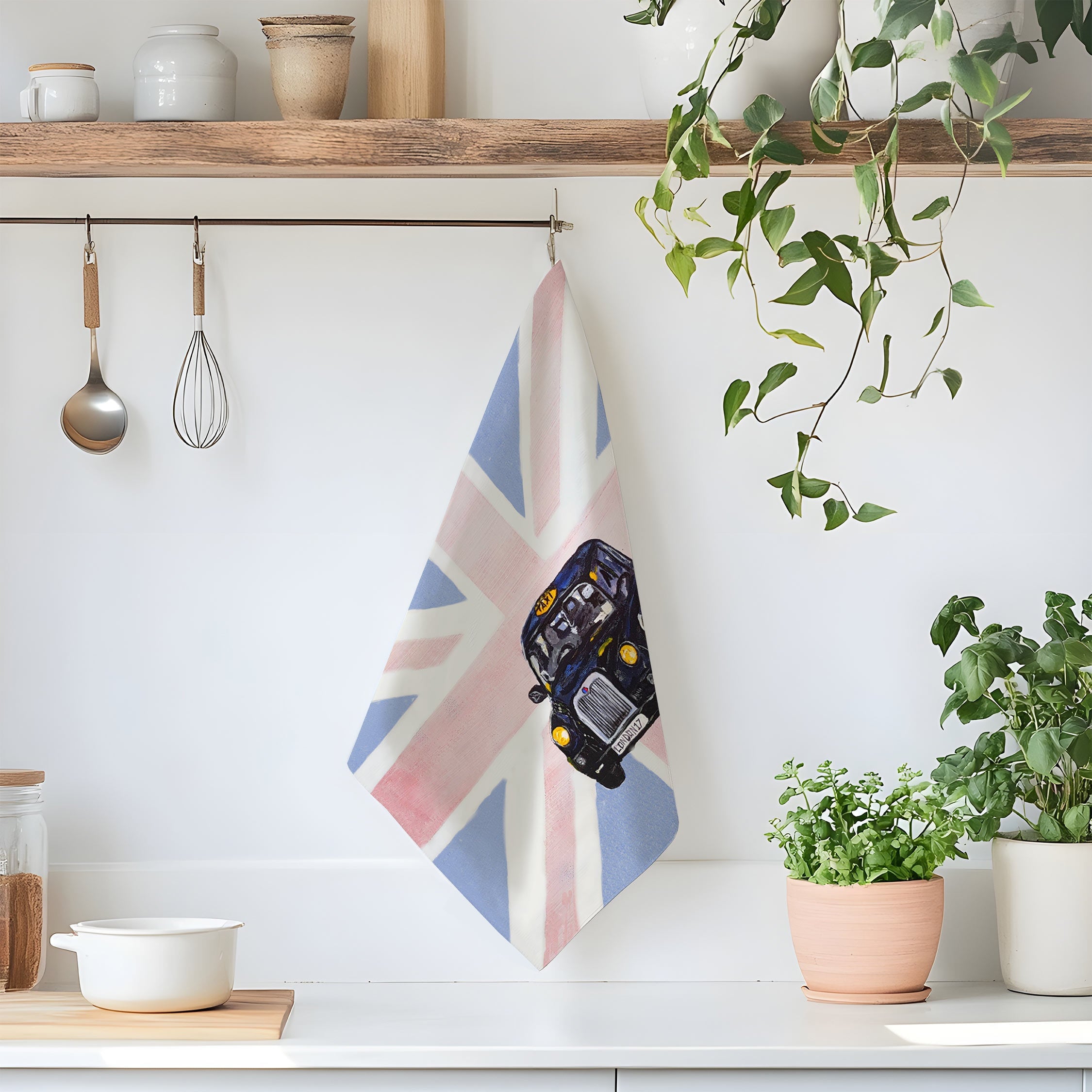 Patriotic Taxi XL Tea Towel