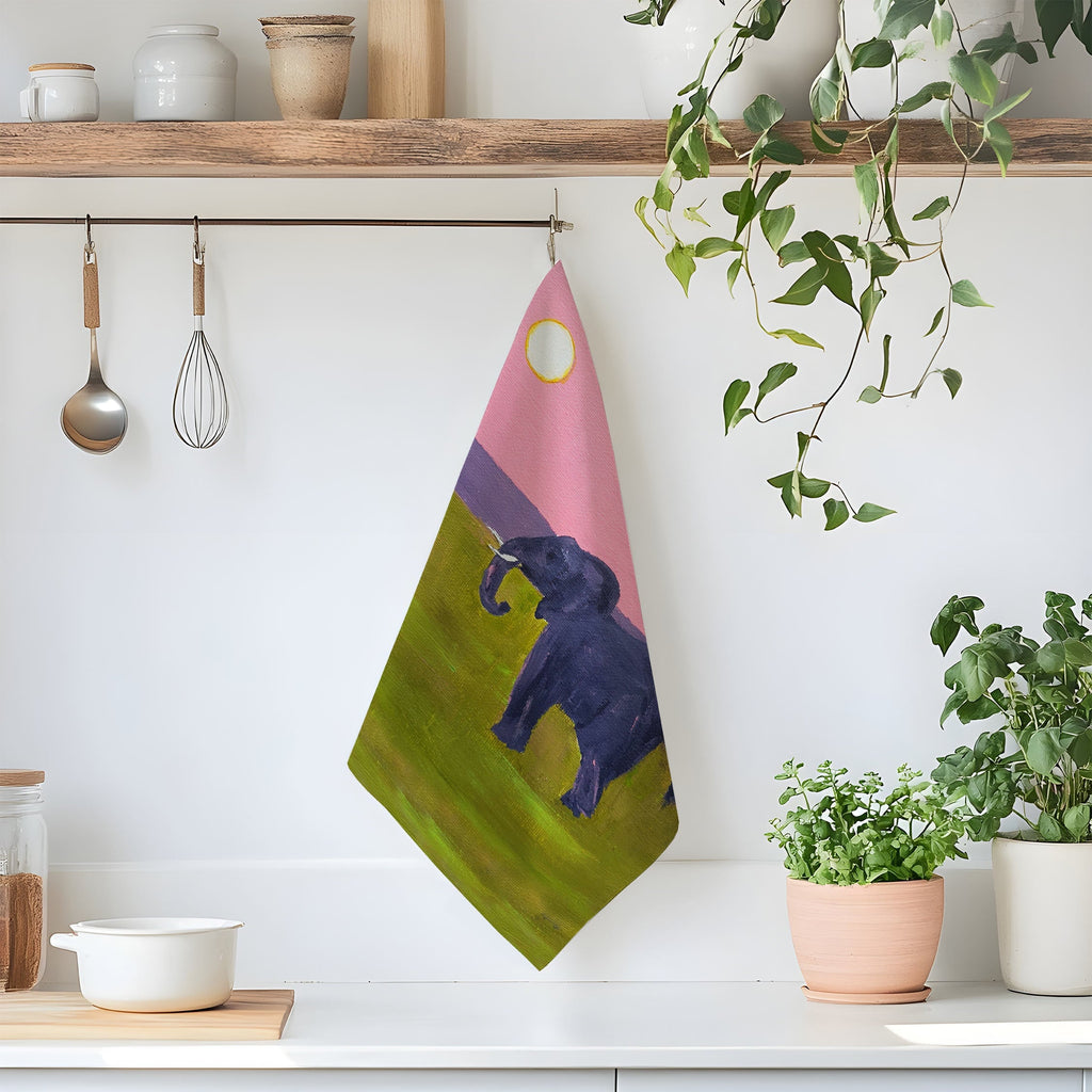 Pink Elephant XL Tea Towel