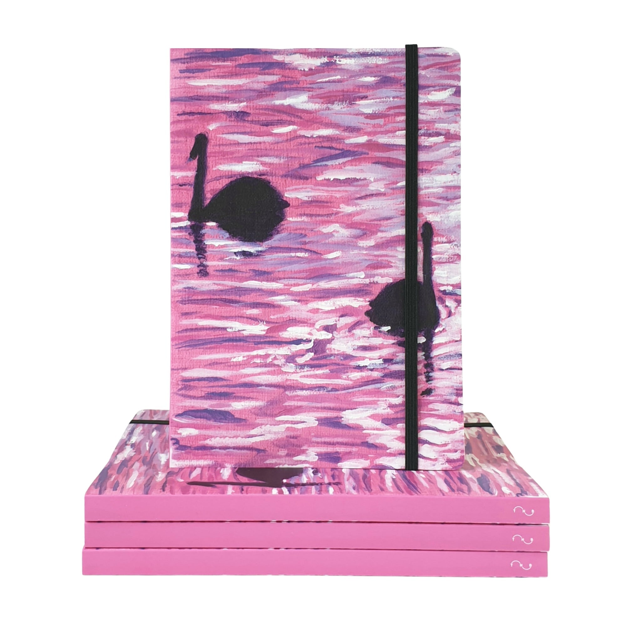 Pink Swans A5 Luxury Notebook
