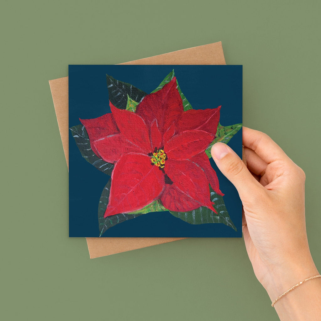 Poinsettia Festive Greetings Card