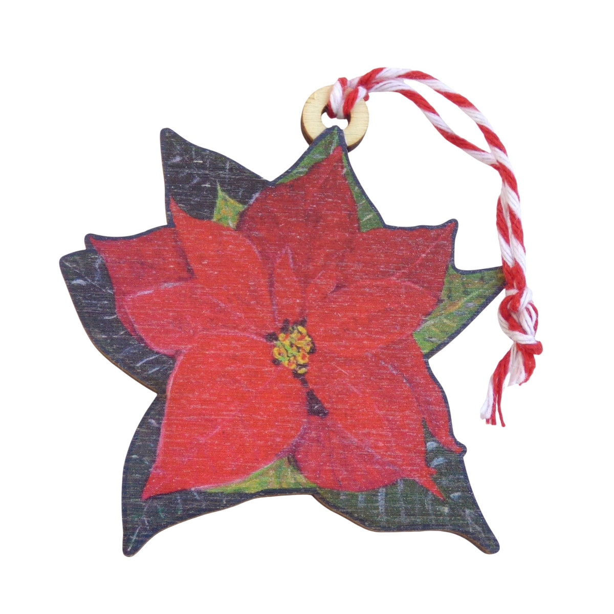 Poinsettia Wooden Ornament