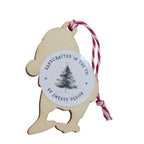 Puffin With Bauble Wooden Ornament