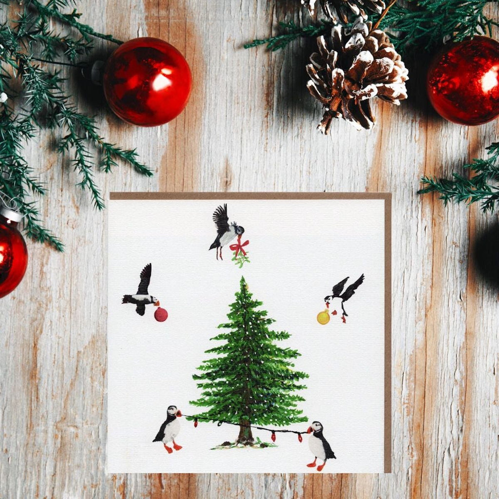 Puffins Christmas Card