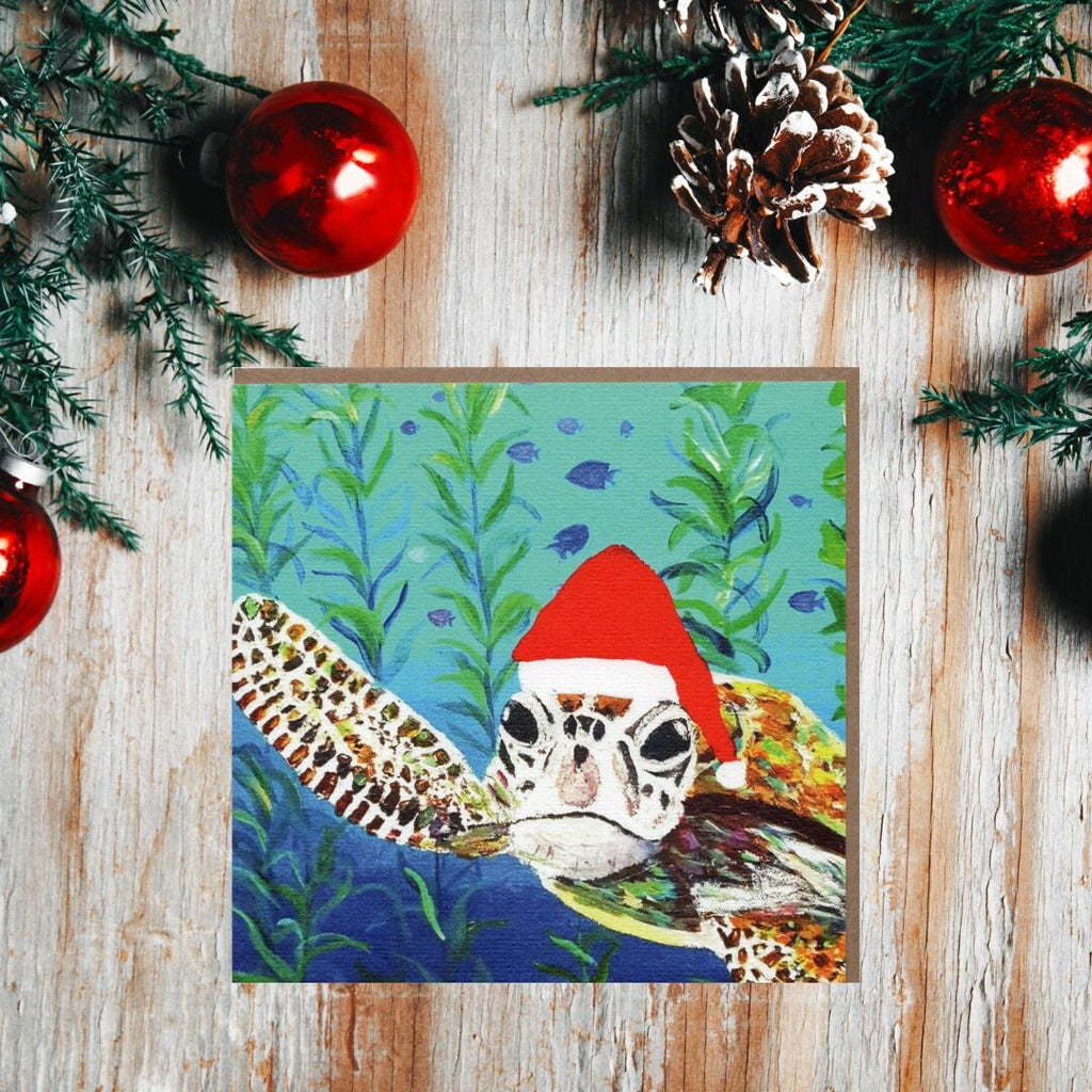 Santa Turtle Christmas Card