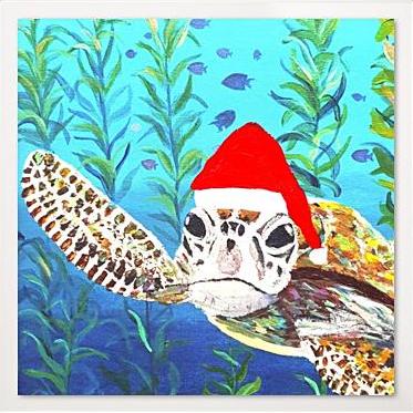 Santa Turtle Christmas Card