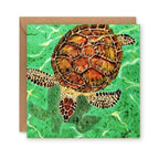 Sea Turtle swimming Greetings Card