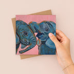 Sisters Elephant Greetings Card