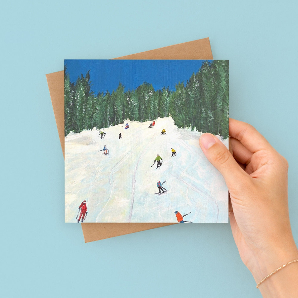 Skiing Christmas Card