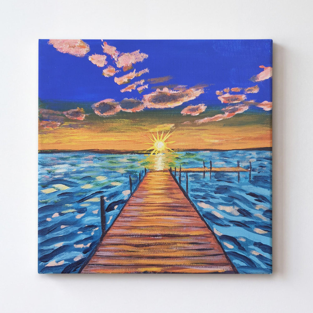 Sunset Down By The Dock - Original Painting by Julie Westmore
