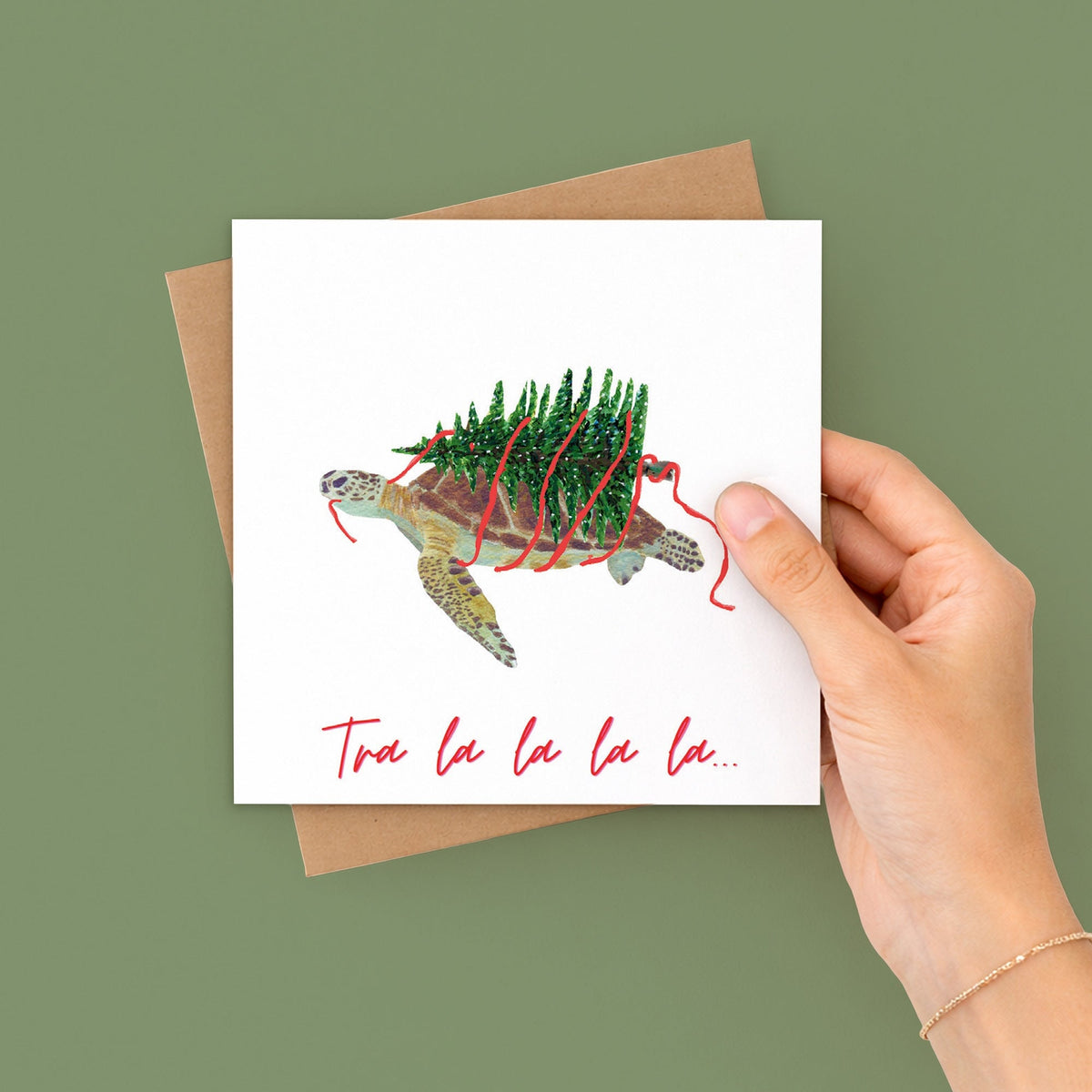 Tra la la la la Turtle Christmas Card