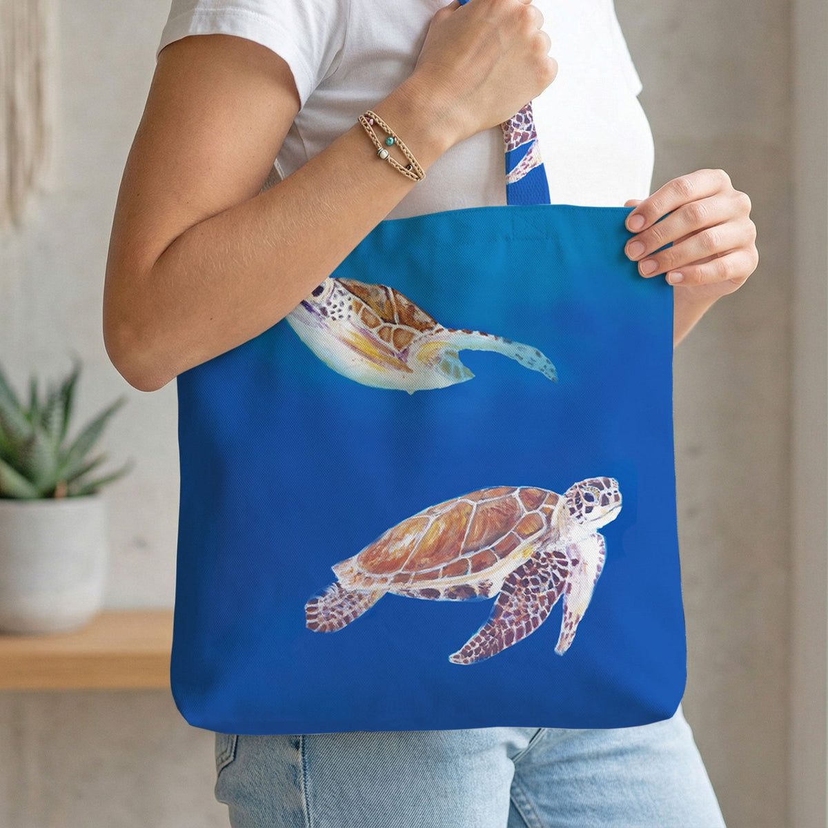 Turtle Canvas Tote