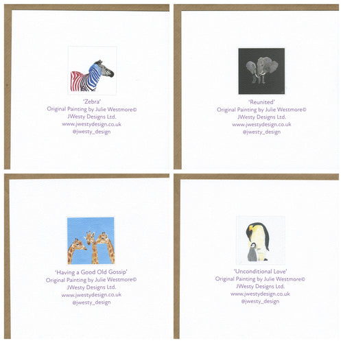 4 pack of Wildlife Greetings Card