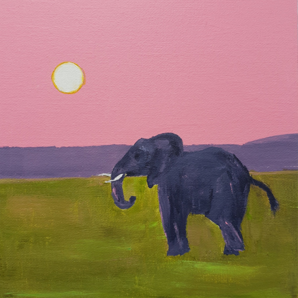 African Elephant Painting on Canvas
